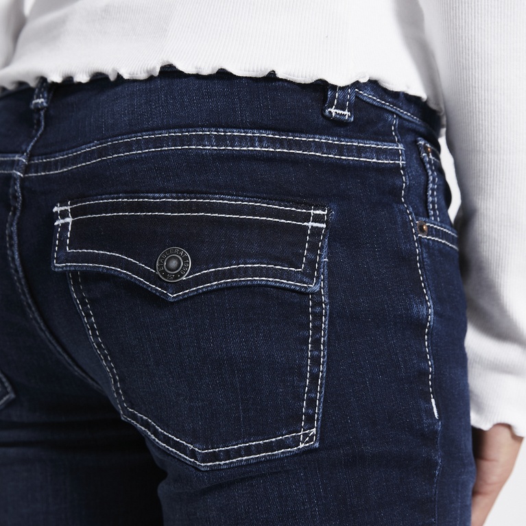 Stitch back pocket bootcut jeans "90`s Boot star stitch" Dark Blue 2